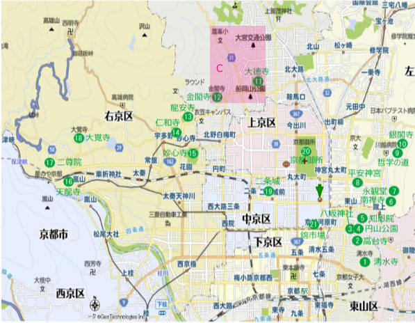 ���s�s�̊ό��n�}